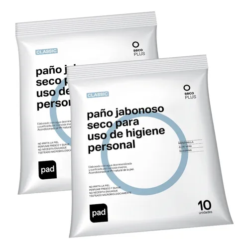 PAÑO JABONOSO SECO PARA USO DE HIGIENE PERSONAL X 10
